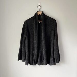 Beyond Threads Women's Dark Gray Alpaca Wool Blend Open Front Cardigan Size XS